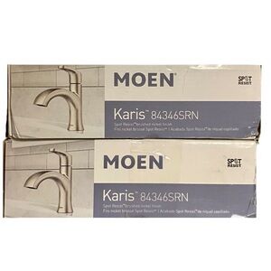 New 2 Moen Karis Brushed Nickel Bathroom Faucets
